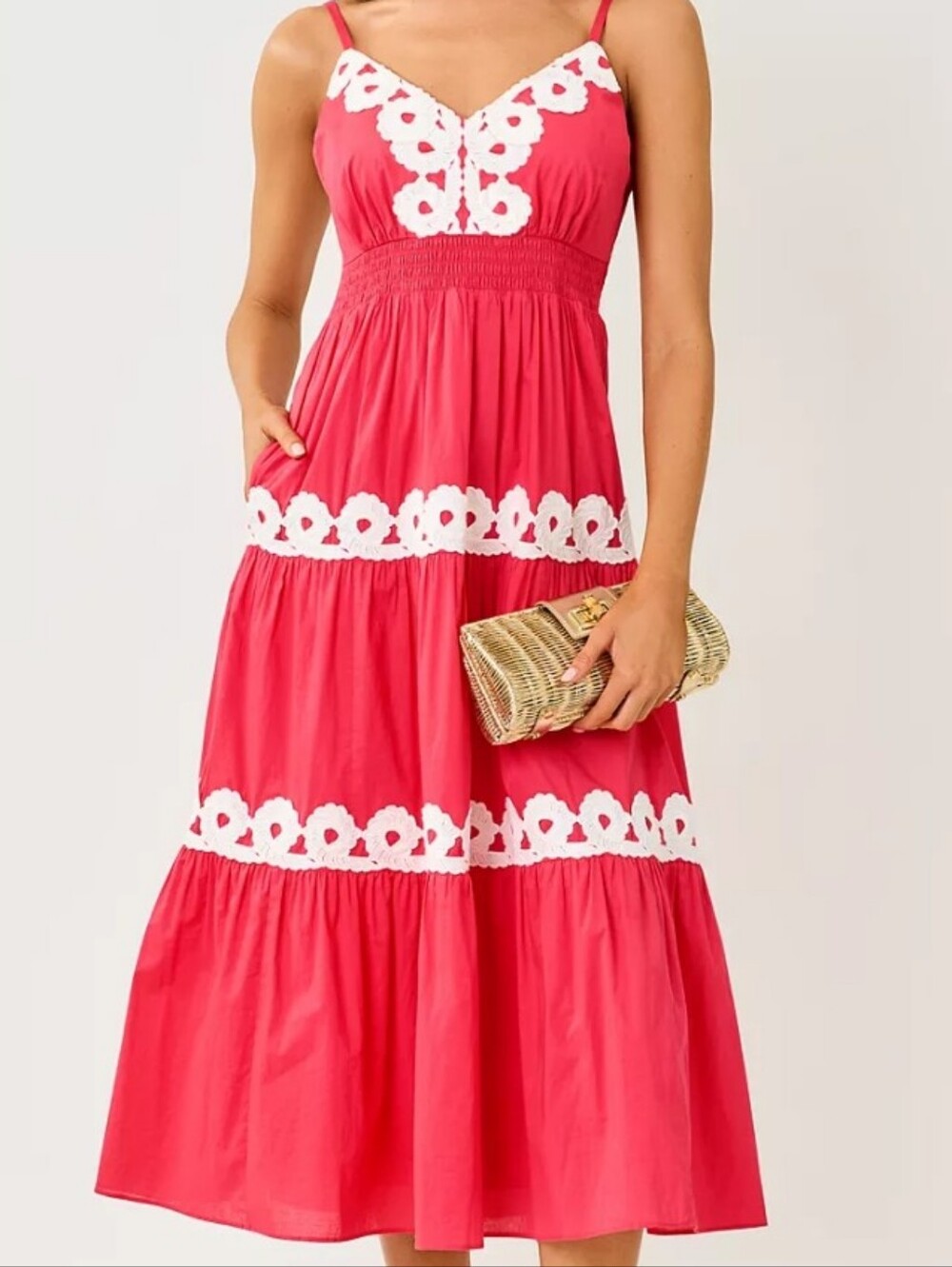 NWT Lilly Pulitzer Zanna Cotton Midi Dress Paradise Punch Size 12 - Picture 5 of 9